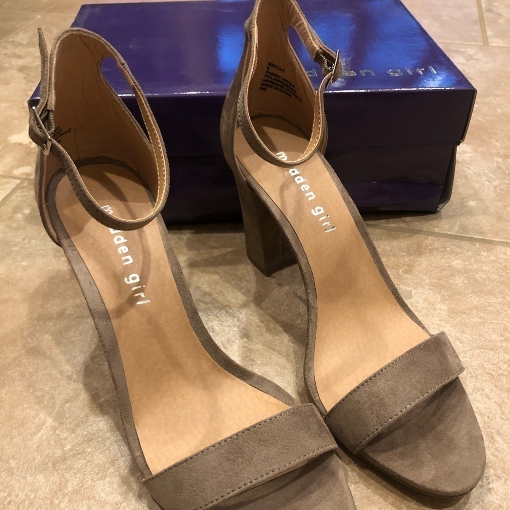 Madden Girl Beella Taupe Heels NWT